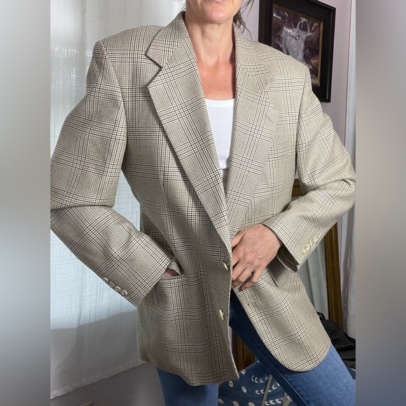 Vtg Wool Men’s Blazer Herringbone Robert Stock - Picture 1 of 15